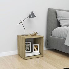 Tv-meubel 37x35x37 cm bewerkt hout wit en sonoma eikenkleurig