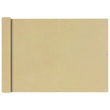 Balkonscherm Oxford textiel 75x600 cm beige