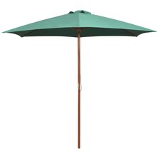 Parasol 270x270 cm houten paal groen