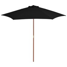 Parasol met houten paal 270 cm zwart 8720286164440