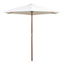 Parasol 270x270 cm houten paal cr&egrave;mewit