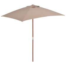 Parasol met houten paal 150x200 cm taupe