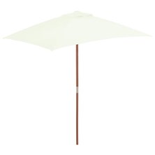 Parasol met houten paal 150x200 cm zandkleurig