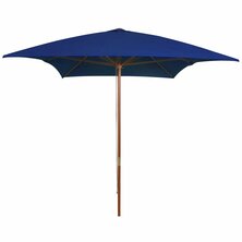 Parasol met houten paal 200x300 cm blauw 8720286164433