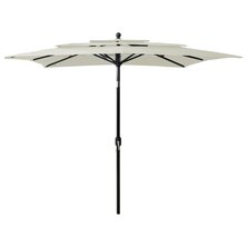 Parasol 3-laags met aluminium paal 2,5x2,5 m zandkleurig 8720286165188