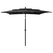 Parasol 3-laags met aluminium paal 2,5x2,5 m zwart 8720286165249