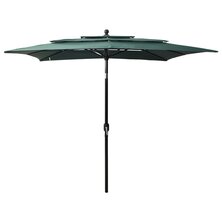 Parasol 3-laags met aluminium paal 2,5x2,5 m groen 8720286165195