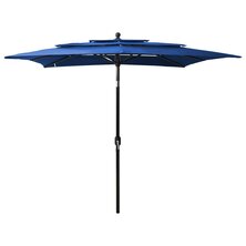 Parasol 3-laags met aluminium paal 2,5x2,5 m azuurblauw 8720286165256