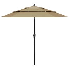 Parasol 3-laags met aluminium paal 2,5 m taupe