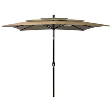 Parasol 3-laags met aluminium paal 2,5x2,5 m taupe 8720286165218