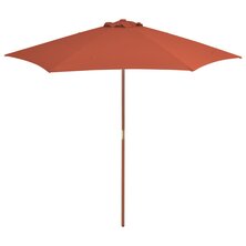 Parasol met houten paal 270 cm terracotta