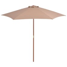 Parasol met houten paal 270 cm taupe