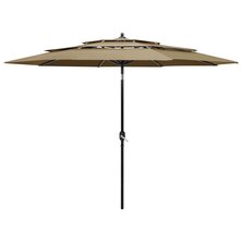 Parasol 3-laags met aluminium paal 3 m taupe