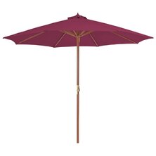 Parasol met houten paal 300 cm bordeauxrood