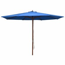 Parasol met houten paal 350 cm blauw