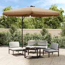 Parasol met stalen paal 300 cm taupe