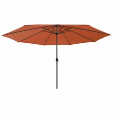 Parasol met LED-verlichting metalen paal 400 cm terracottakleur