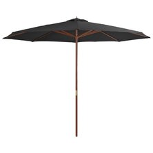 Parasol met houten paal 350 cm antraciet