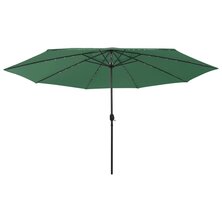 Parasol met LED-verlichting en metalen paal 400 cm groen