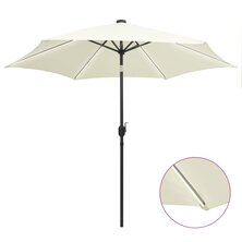 Parasol met LED-verlichting en aluminium paal 300 cm zandwit