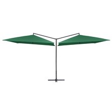 Parasol dubbel met stalen paal 250x250 cm groen