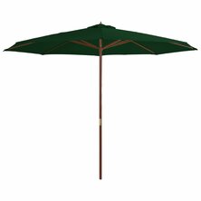 Parasol met houten paal 350 cm groen