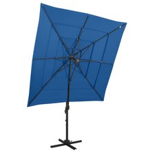 Parasol 4-laags met aluminium paal 250x250 cm azuurblauw 8720286165096