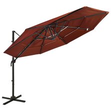 Parasol 4-laags met aluminium paal 3x3 m terracotta 8720286165157