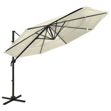 Parasol 4-laags met aluminium paal 3x3 m zandkleurig 8720286165102