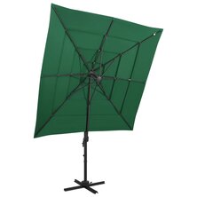 Parasol 4-laags met aluminium paal 250x250 cm groen 8720286165034