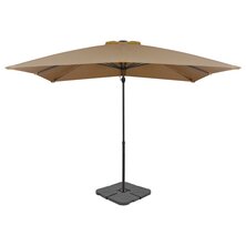 Parasol met draagbare voet taupe