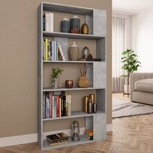 Boekenkast/kamerscherm 80x24x159 cm bewerkt hout betongrijs