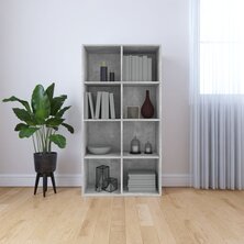 Boekenkast/dressoir 66x30x130 cm bewerkt hout betongrijs