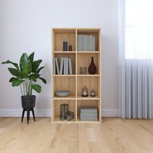 Boekenkast/dressoir 66x30x130 cm bewerkt hout sonoma eikenkleur