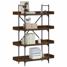 Boekenkast 4-laags 100x33x145,5 cm bewerkt hout bruineikenkleur