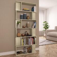 Boekenkast / kamerscherm 80x24x192 cm bewerkt hout sonoma eiken