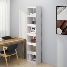 Boekenkast/kamerscherm 40x30x199 cm massief grenenhout wit