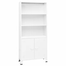 Boekenkast industrieel 80x32x180 cm staal wit