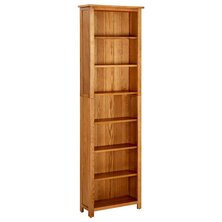 Boekenkast met 7 schappen 60x22x200 cm massief eikenhout