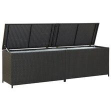 Tuinbox 200x50x60 cm poly rattan zwart