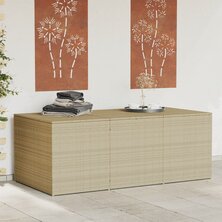 Tuinbox met wielen 984 L poly rattan gemengd beige