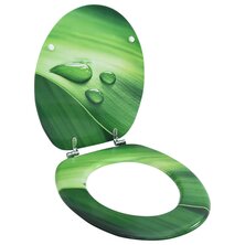 Toiletbril met deksel waterdruppel MDF groen