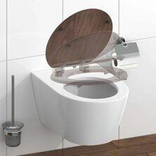 SCH&Uuml;TTE Toiletbril soft-close DARK WOOD MDF