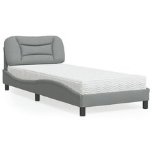 Bed met matras stof lichtgrijs 90x200 cm 8721012349896