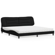 Bed met matras stof zwart 200x200 cm