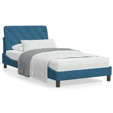 Bed met matras fluweel blauw 100x200 cm 8721012351271