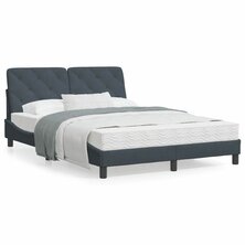 Bed met matras fluweel donkergrijs 120x200 cm