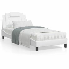 Bed met matras kunstleer wit 80x200 cm 8721012352384