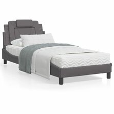 Bed met matras kunstleer grijs 80x200 cm 8721012352407