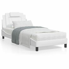 Bed met matras kunstleer wit 90x190 cm 8721012352452